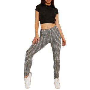 Women's Aerie Grey & White Striped Leggings XS